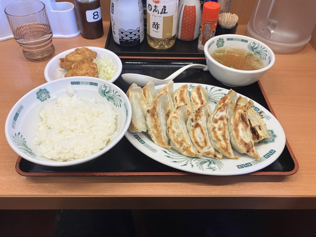 W餃子定食（唐揚げ2個／ご飯小盛）