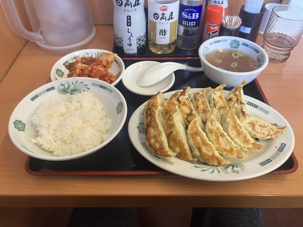 W餃子定食（白菜キムチ／ご飯小盛）