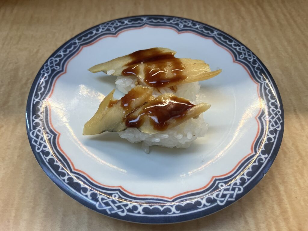 タレがかかった穴子の握り