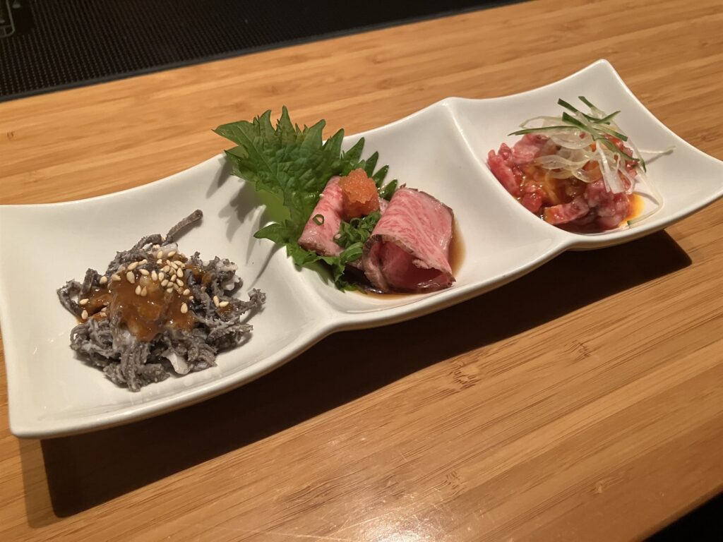 極上佐賀牛の冷製前菜3種盛り合わせ